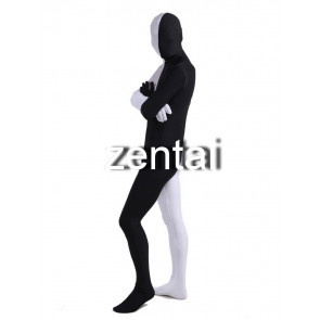 Full Body White And Black Mixed Colors Spandex Lycra Zentai