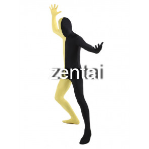 Full Body Yellow and Black Mixed Colors Spandex Lycra Zentai