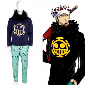 Anime One Piece Trafalgar D. Water Law Cosplay Outfit