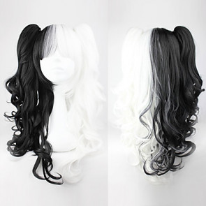 Black and White Mixed Color Ponytail 70cm Punk Lolita Curly Wig