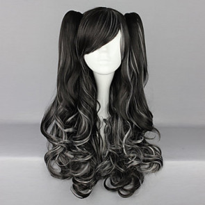 Black and White Blended Curly Pigtails 70cm Gothic & Punk Lolita Cosplay Wig  