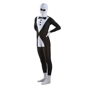 Black and White Tuxedo Zentai Morph Suit