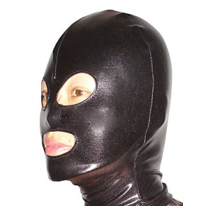 Black Open Eye and Mouth Shiny Metallic Hood