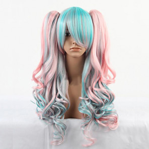 Blue and Pink Color 68cm Lolita Wavy Cosplay Wig