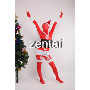 Christmas Santa Claus Red Cosplay Costume Zentai Suit 