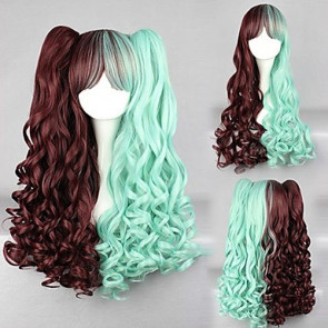 Cute Sweet Brown and Green Mixed Color Punk Lolita Cosplay Wig