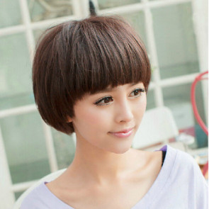 Dark Brown 8in Full Bang Bob Lovely Short Hair Lolita Cosplay Wig