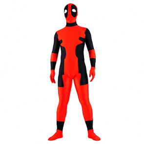 Extraterrestrial Pattern Red and Black Lycra Zentai