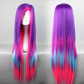 Fashion Mixed Color 80 cm Punk Lolita Cosplay Wig