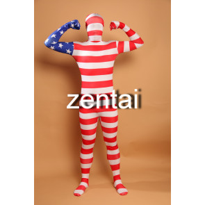 Full Body American Flag Spandex Lycra Zentai