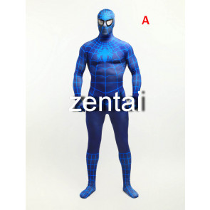 Halloween Spiderman Blue Color Cosplay Zentai Suit