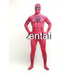 Halloween Spiderman Rose-carmine Color Cosplay Zentai Suit