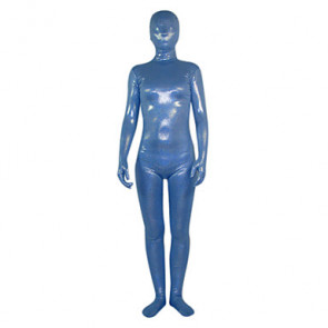 Light Blue Shiny Metallic Full body Zentai