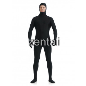 Man's Full Body Black Color Spandex Lycra Zentai