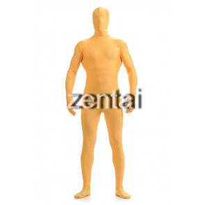 Man's Full Body Dark Orange Color Spandex Lycra Zentai
