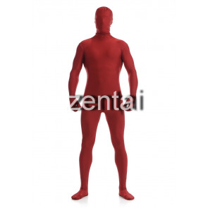 Man's Full Body Dark Red Color Spandex Lycra Zentai