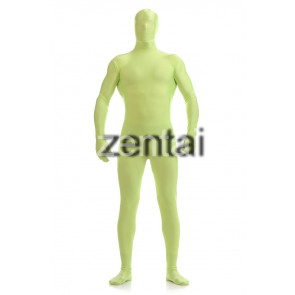 Man's Full Body Light Green Color Spandex Lycra Zentai