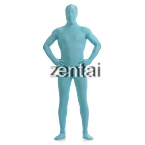 Man's Full Body LightSkyBlue Color Spandex Lycra Zentai