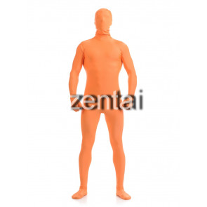 Man's Full Body Orange Color Spandex Lycra Zentai