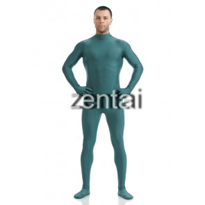 Man's Full Body Peacock Blue Color Spandex Lycra Zentai