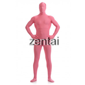 Man's Full Body Pink Color Spandex Lycra Zentai