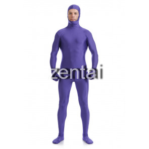 Man's Full Body Purple Color Spandex Lycra Zentai