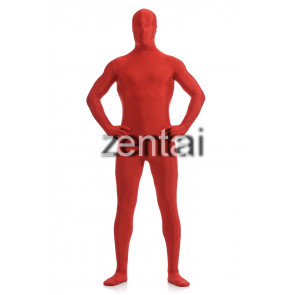 Man's Full Body Red Color Spandex Lycra Zentai