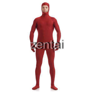 Man's Full Body Red Color Spandex Lycra Zentai