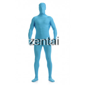 Man's Full Body Sky Blue Color Spandex Lycra Zentai