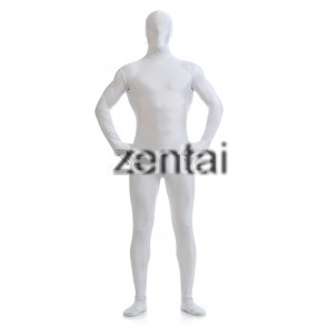 Man's Full Body White Color Spandex Lycra Zentai