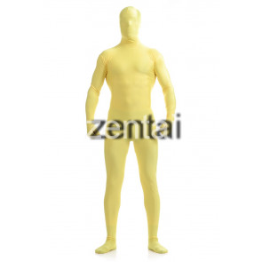 Man's Full Body Yellow Color Spandex Lycra Zentai