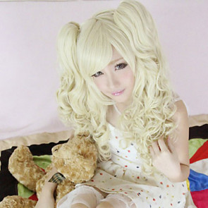 Moon Fairy Cream Curly Pigtail 70cm Princess Loilta Cosplay Wig