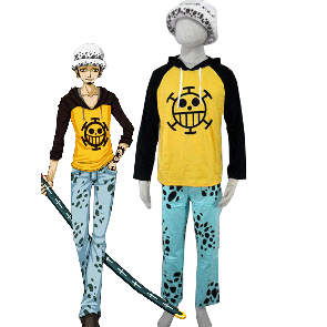 One Piece Cosplay Heart Pirates Trafalgar Law Hoodie Cosplay Costume