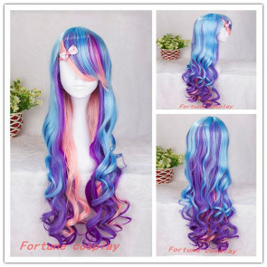 Purple and Blue and Pink Mixed Color Long Cosplay Wig Lolita Wig