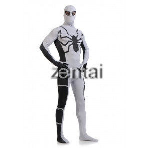 Spiderman White and Black Color Cosplay Zentai Suit