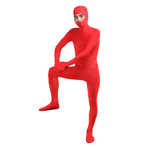 Unisex Red Open Face Lycra Catsuit