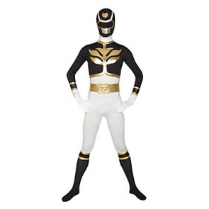 White and Black Super Hero Lycra Zentai Suit
