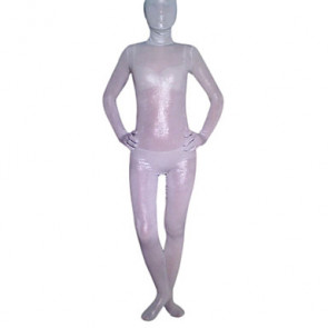 White Shiny Metallic Full body Zentai