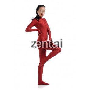 Women's Full Body Red Color Spandex Lycra Zentai