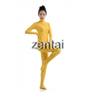 Women's Full Body Yellow Color Spandex Lycra Zentai