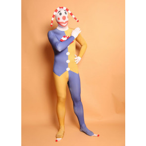 Yellow and Blue Buffoon Lycra Unisex Zentai