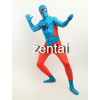 Halloween Spiderman Cyan and Orange Color Cosplay Zentai Suit