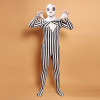 Black and White Stripes Zombie Head Lycra Zentai