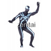 Halloween Spiderman Full Body Cyan and Black Zentai Suit