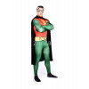 Halloween Superman Full Body Spandex Lycra Green and Red Zentai Suit 