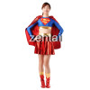 Red and Blue Shiny Metallic Women Superman Spandex Zentai