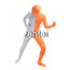 Full Body White And Orange Mixed Colors Spandex Lycra Zentai