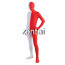 Full Body White And Red Mixed Colors Spandex Lycra Zentai