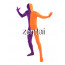 Full Body Purple And Orange Mixed Colors Spandex Lycra Zentai