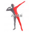 Full BodyGray And Red  Mixed Colors Spandex Lycra Zentai
